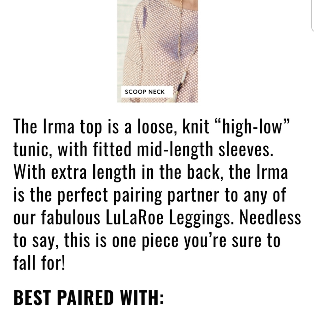 Flash Sale! 🆕️Lularoe Irma Tunic(random pick)